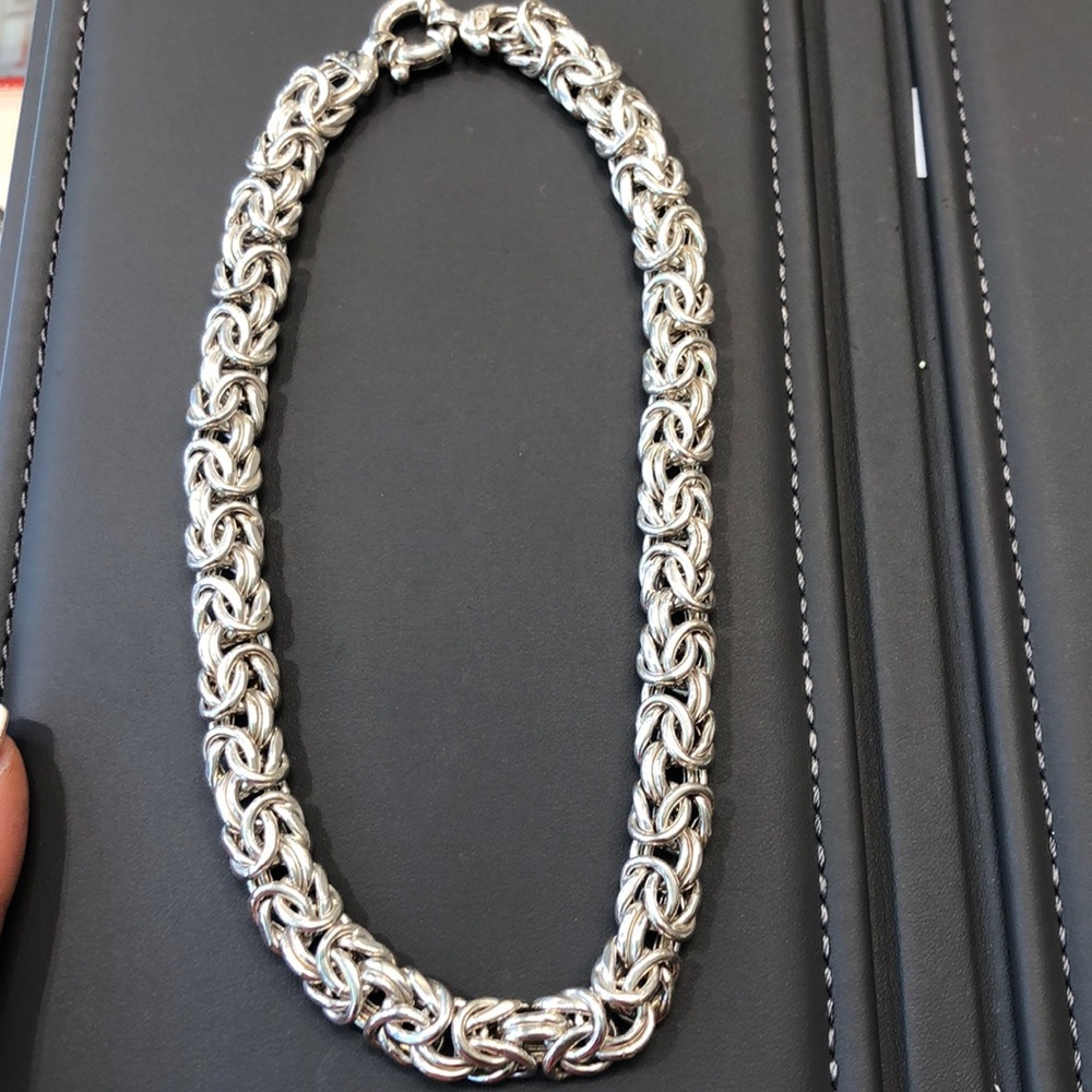 Silver byzantine necklace